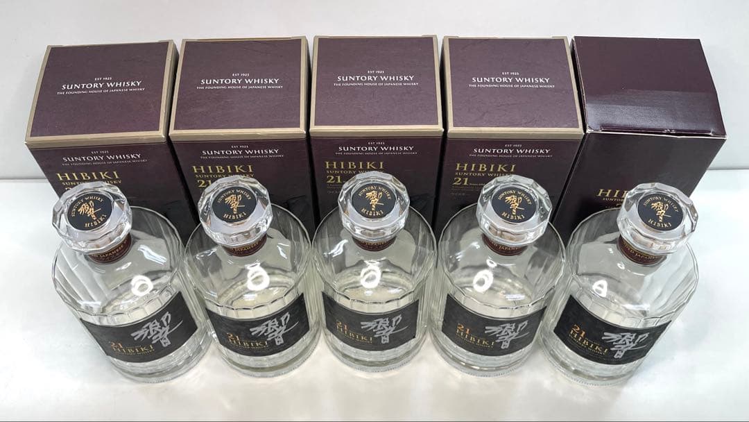 サントリー響21年 空瓶5本セット（ギフトケース入り）