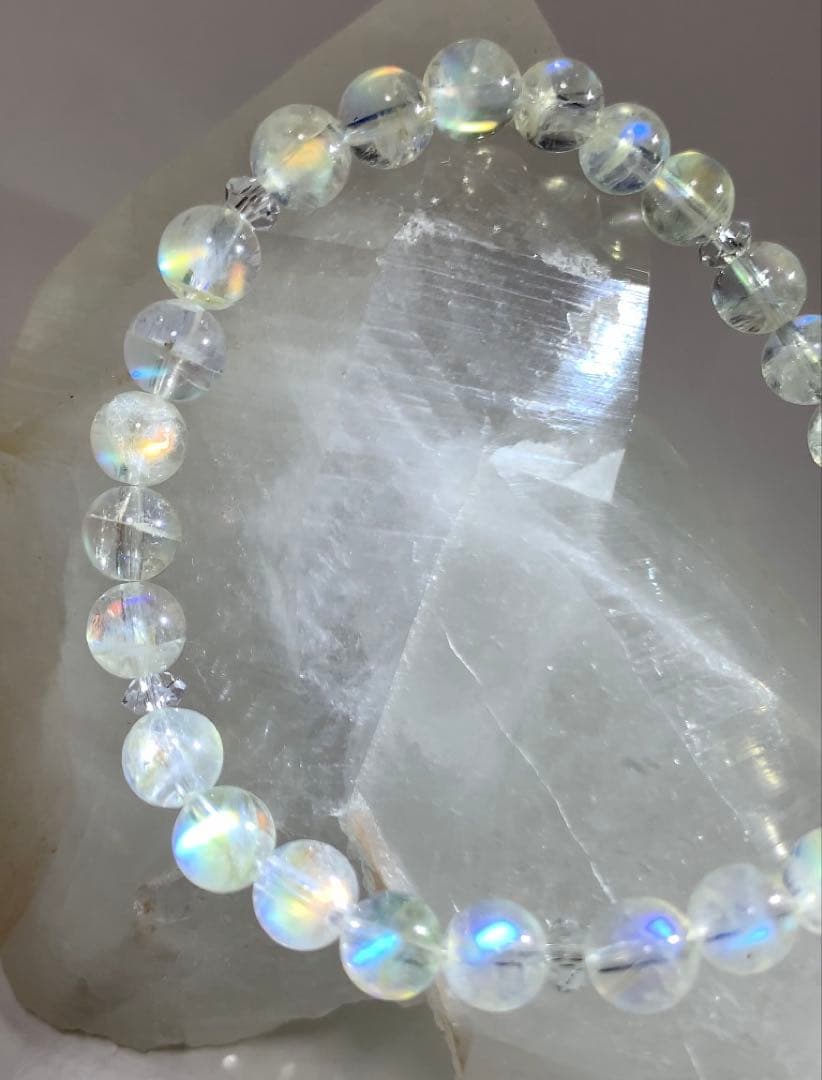 ★純子様★ ホワイトラブラドライト　マダガスカル産 ブレスレット