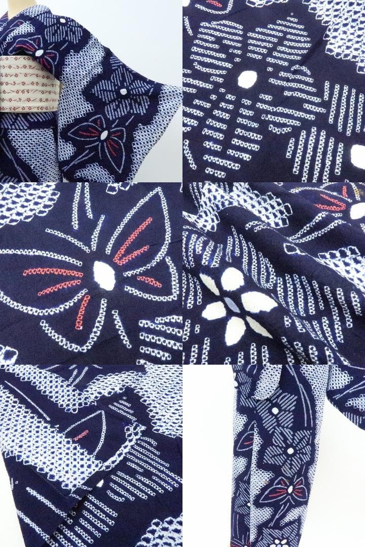 専用Y3420◆有松鳴海絞り 綿 蝶 高級浴衣 洗える夏着物