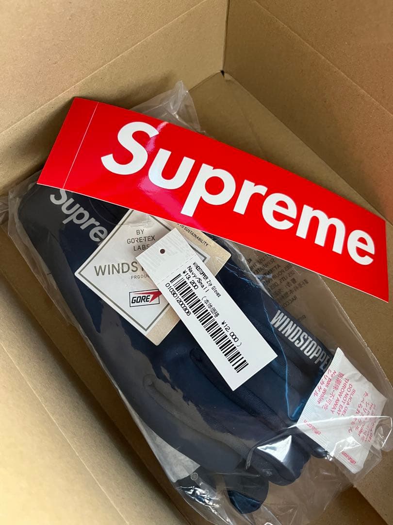 supreme シュプリームウィンドストッパー ジップ グローブ S