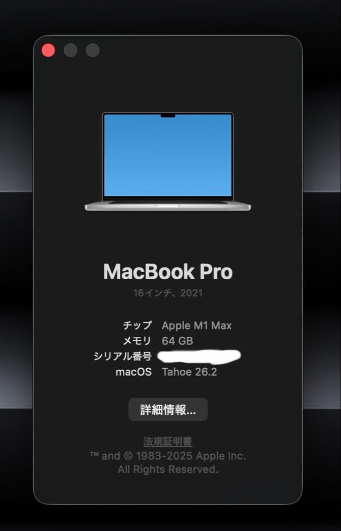 も*可様 Apple MacBook Pro M1 Max 64GB 4TB 1