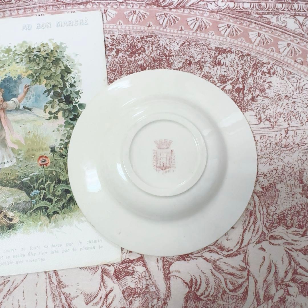 セール　フランスアンティーク　おままごと食器　深皿　赤ずきん　Gien 赤A