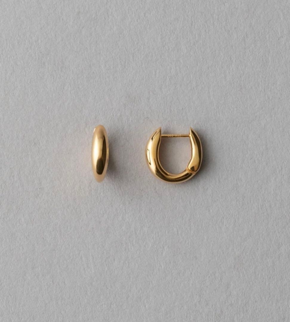 【新品】　ete K18 925チャンキー ハグピアス イエローゴールド