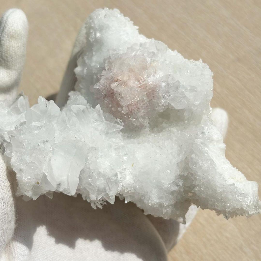 超レア！ ロードクロサイト共生・セレナイト　鉱物標本　原石　クラスター