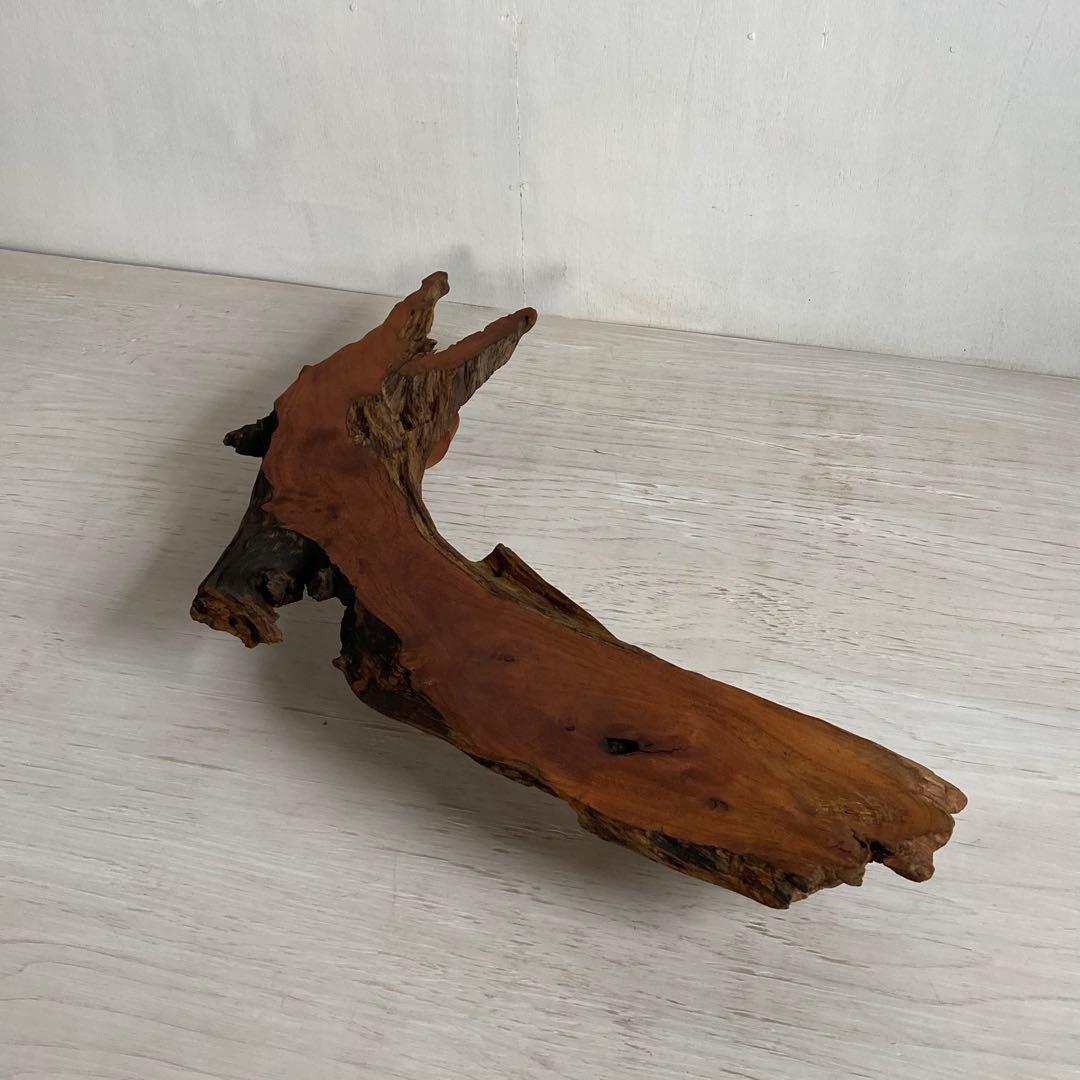 古い木製 展示台 花台 ローテーブル 欅一枚板 耳付き