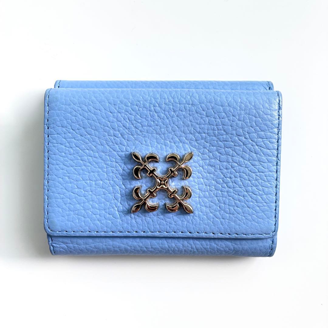 【美品】ラシット モノグラムプレート 三つ折りウォレット　ミニ財布 スモール