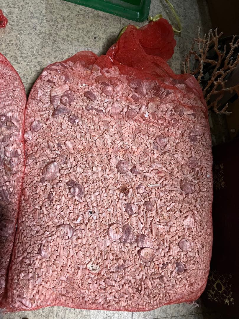 サンゴ砂、海水魚底砂、海水水槽濾過材、サンゴ米粒大、12キロサンゴ砂