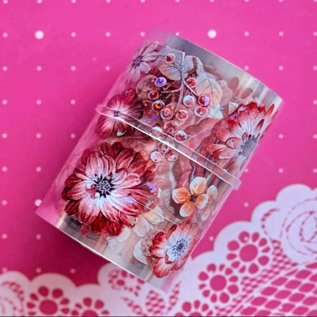 贝壳光 伴丝绒 6cm×5m 海外マスキングテープ　海外マステ　花