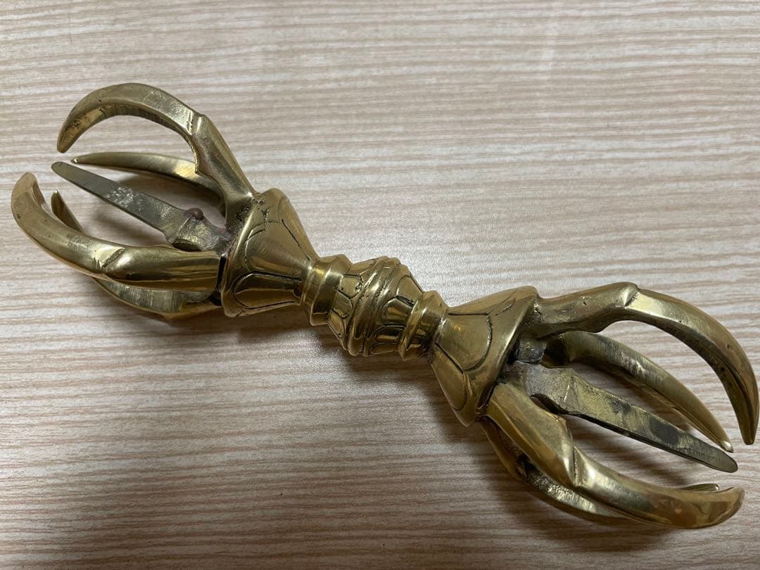 《 チベット密教　新品 》 真鍮　五鈷杵　バジュラ　ドルジェ　法具　仏具　A