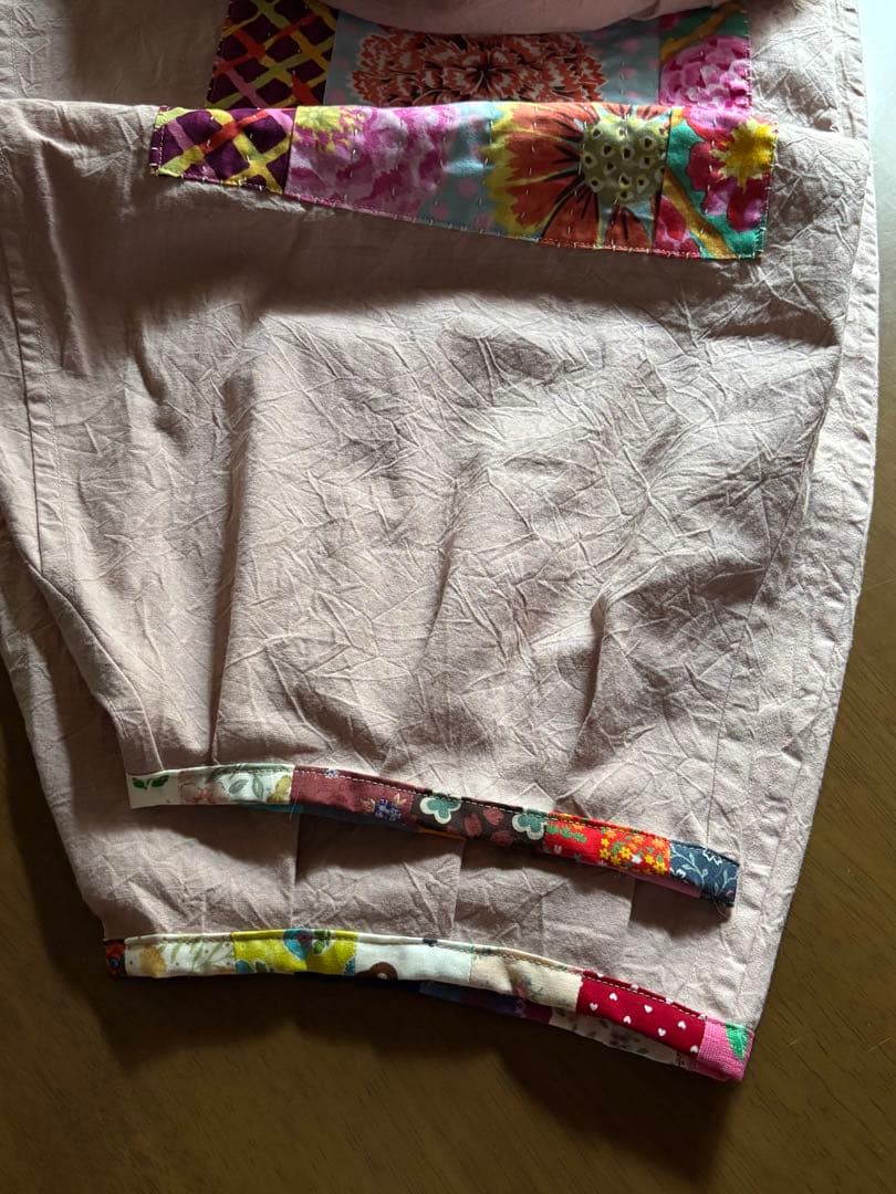 もんぺパンツパッチワーク モーヴピンク