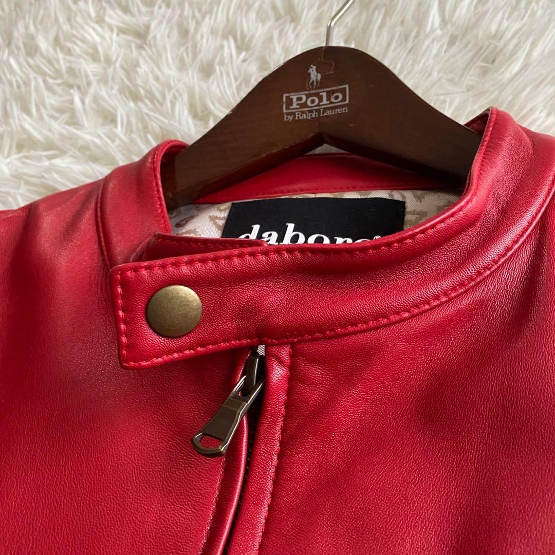 【未使用級✨】daboro シングルライダース レザージャケット 羊革 赤 XL