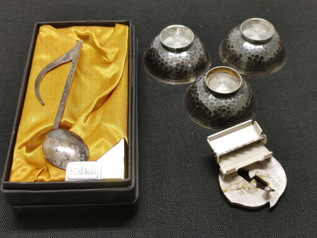 ☆ 純銀 SILVER ☆ 銀盃 銀杯 銀製品 他 ☆5点☆重量約108グラム