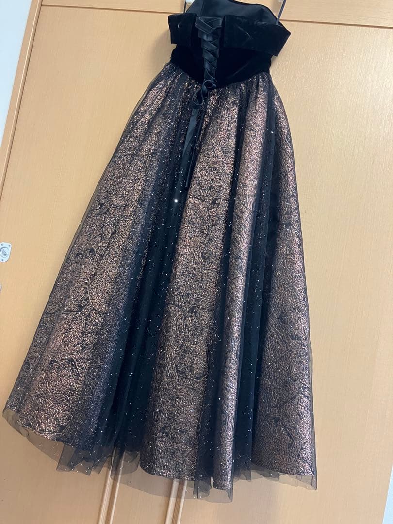 イブニングドレス　ゴージャス　プリンセス ブラック　演奏会　結婚式　S XS