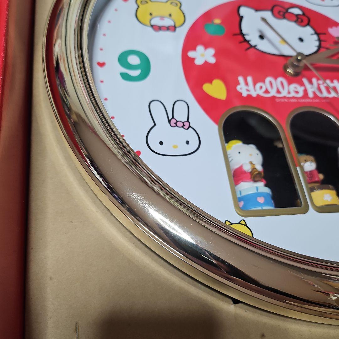 【エコメルカリ便発送】 当時物 レトロ ハローキティ からくり時計 掛け時計