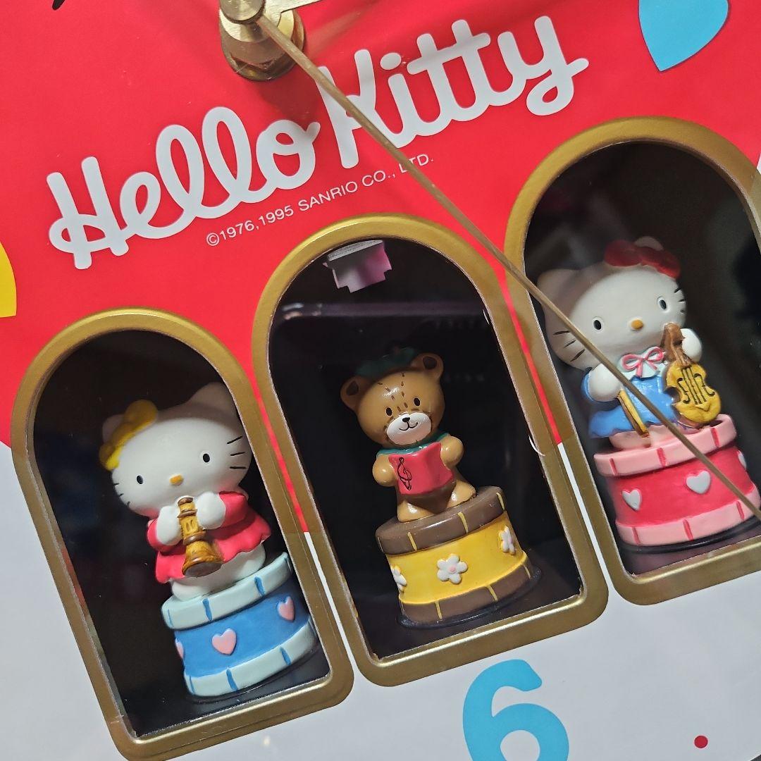 【エコメルカリ便発送】 当時物 レトロ ハローキティ からくり時計 掛け時計