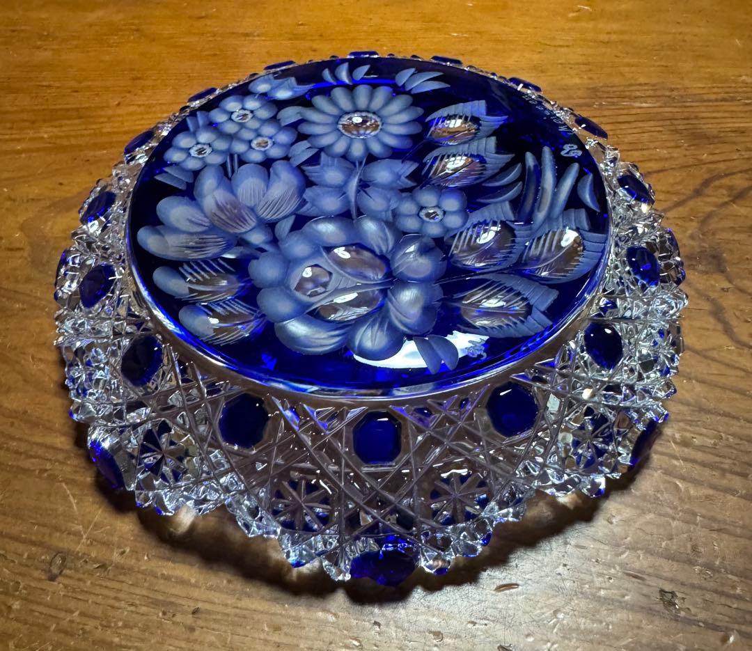 Meissen クリスタル グラヴィールカット 青 『未使用』