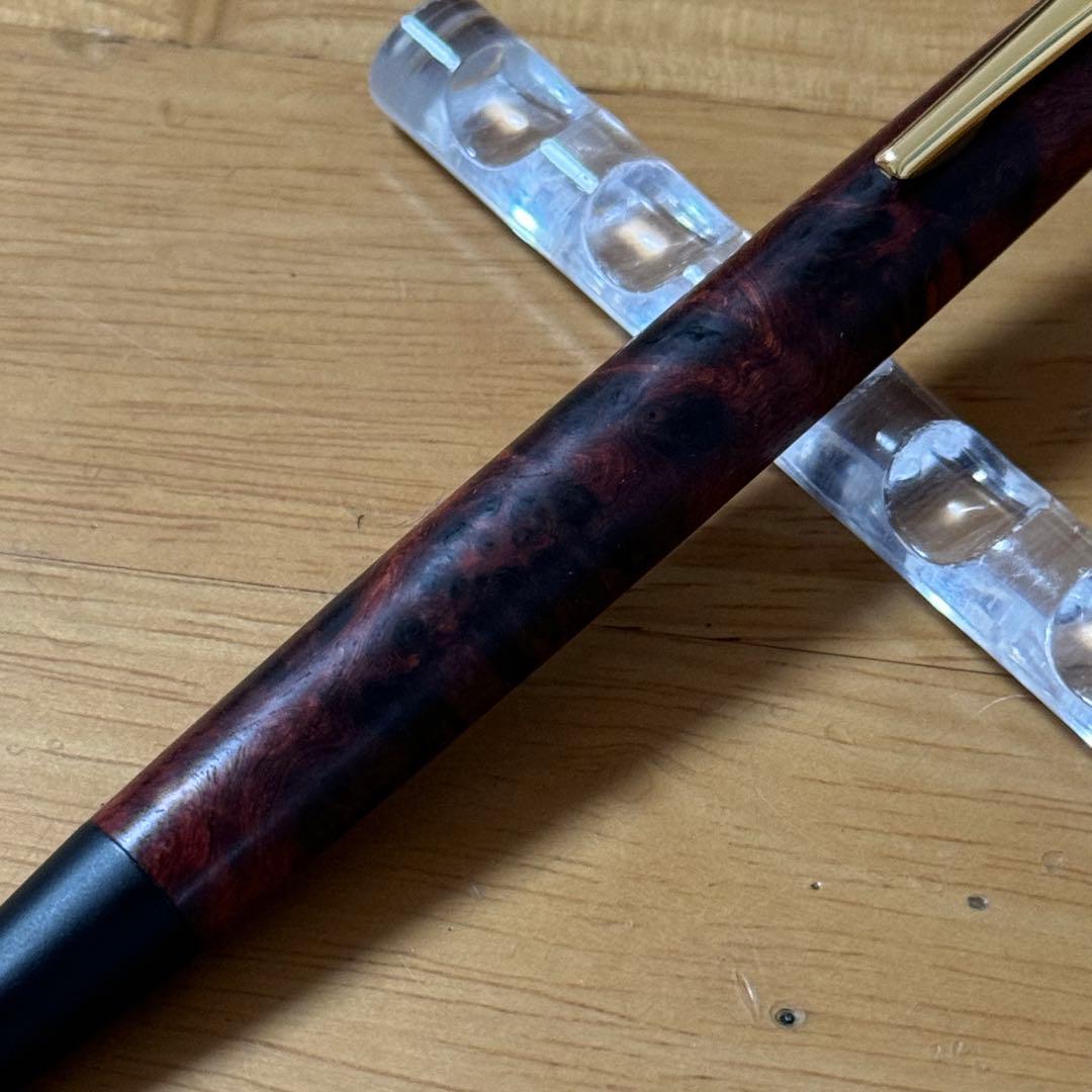 野原工芸 特上花梨瘤 変わり杢 シャーペン 0.5mm ゴールド金具 付属品完備
