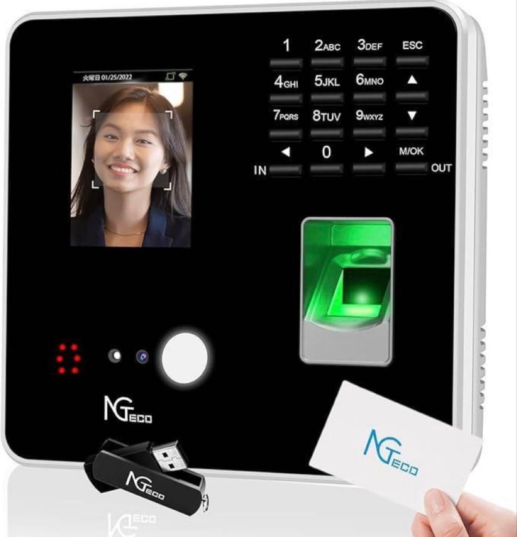 【未使用】NGTeco 多機能タイムレコーダー 顔認証 指紋認証