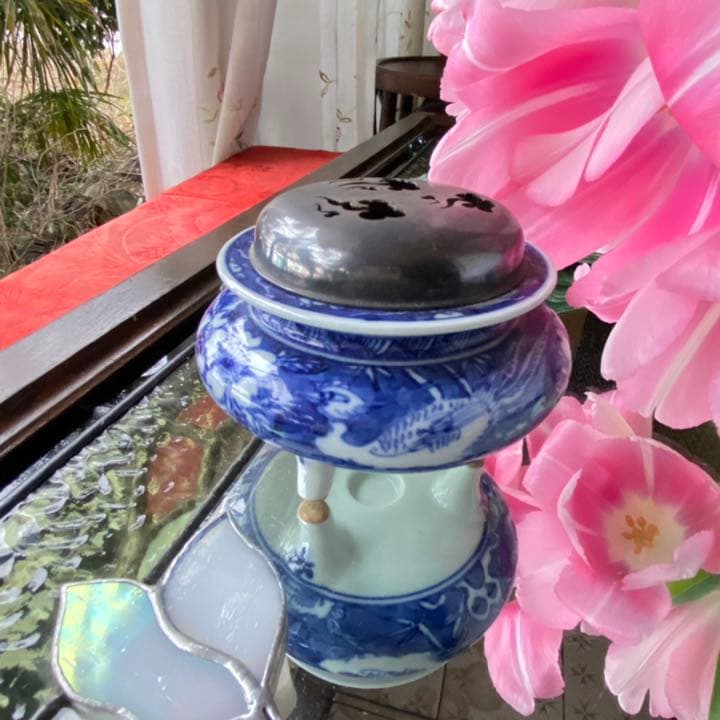 1908様感謝‼️SILVER銀火屋　桜&鳳凰　三つ足香炉　1客