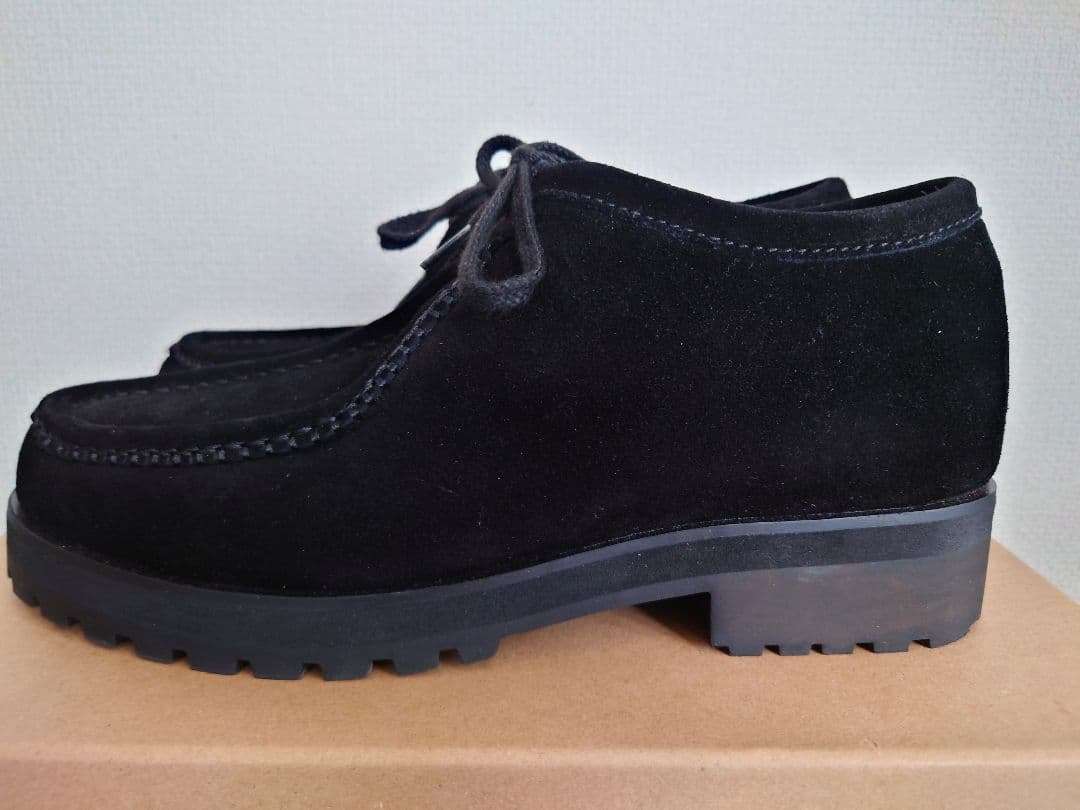 靴 shiun BLACK SUEDE MOCCASIN S