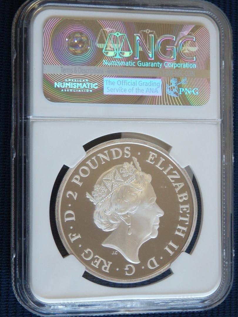 英2016年ブリタニアとライオン/ 2ポンド１oz銀貨(単年発行）◆PF69UC