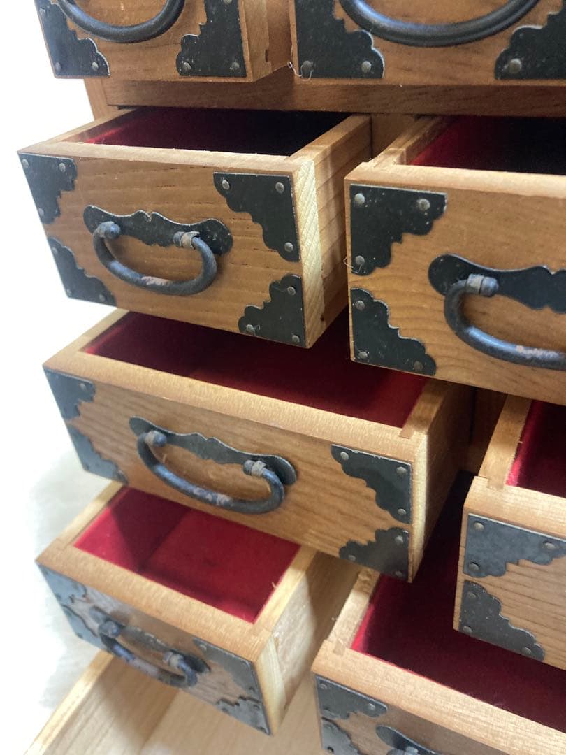 レトロ調 薬箪笥 薬箱 引き出し17杯和箪笥