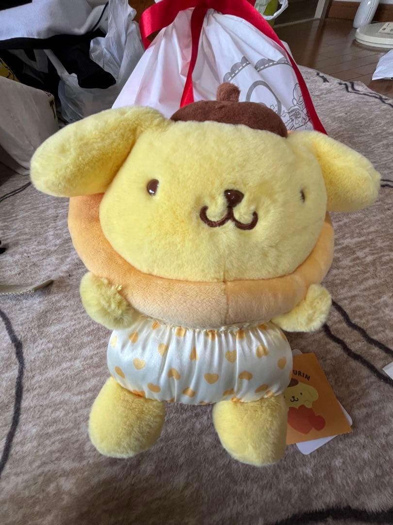 ハローキティ・マイメロディ・ポムポムプリンぬいぐるみセット タグあり