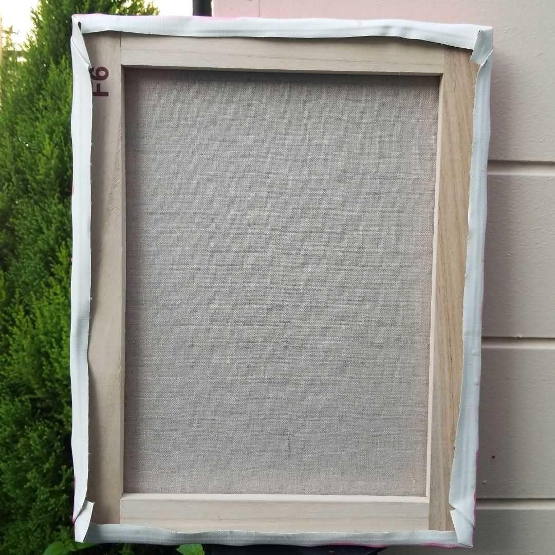 油絵　マミ　仲良く集まる首の長い鳥たち　密は楽し