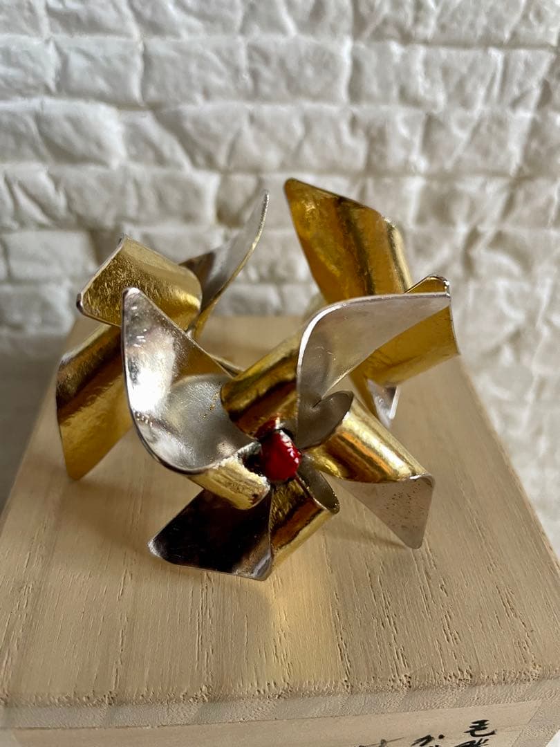 アンティーク品　茶道具　蓋置　喜多庄兵衛作　かざぐるま