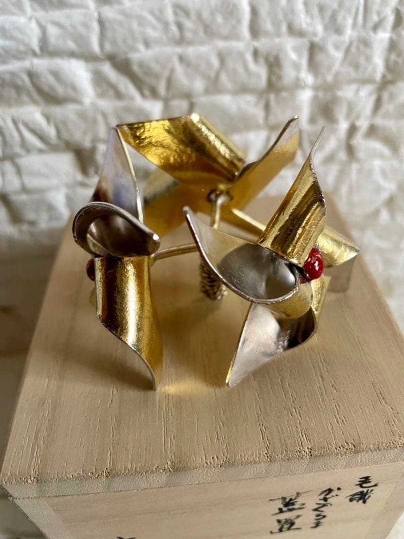 アンティーク品　茶道具　蓋置　喜多庄兵衛作　かざぐるま