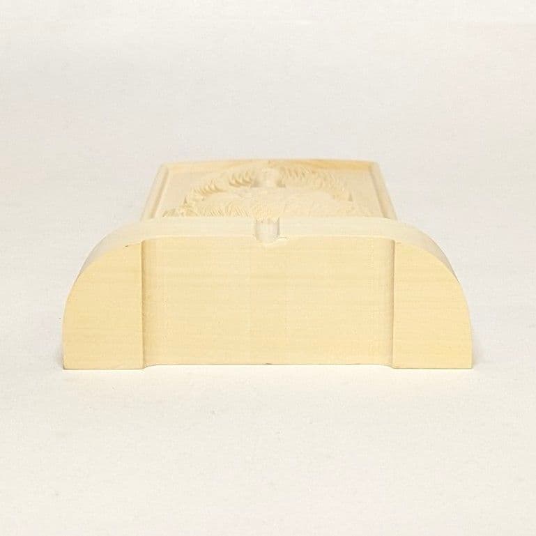 【フォロー割・新品】 釈迦座像　柘植　総高さ約20.5㎝　スタンドレリーフ