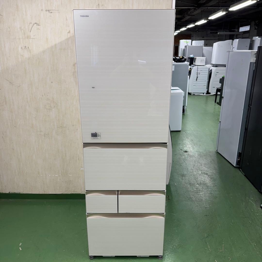 89★2018年製★東芝　冷蔵庫　大型　5ドア 自動製氷　ガラス扉　人気モデル