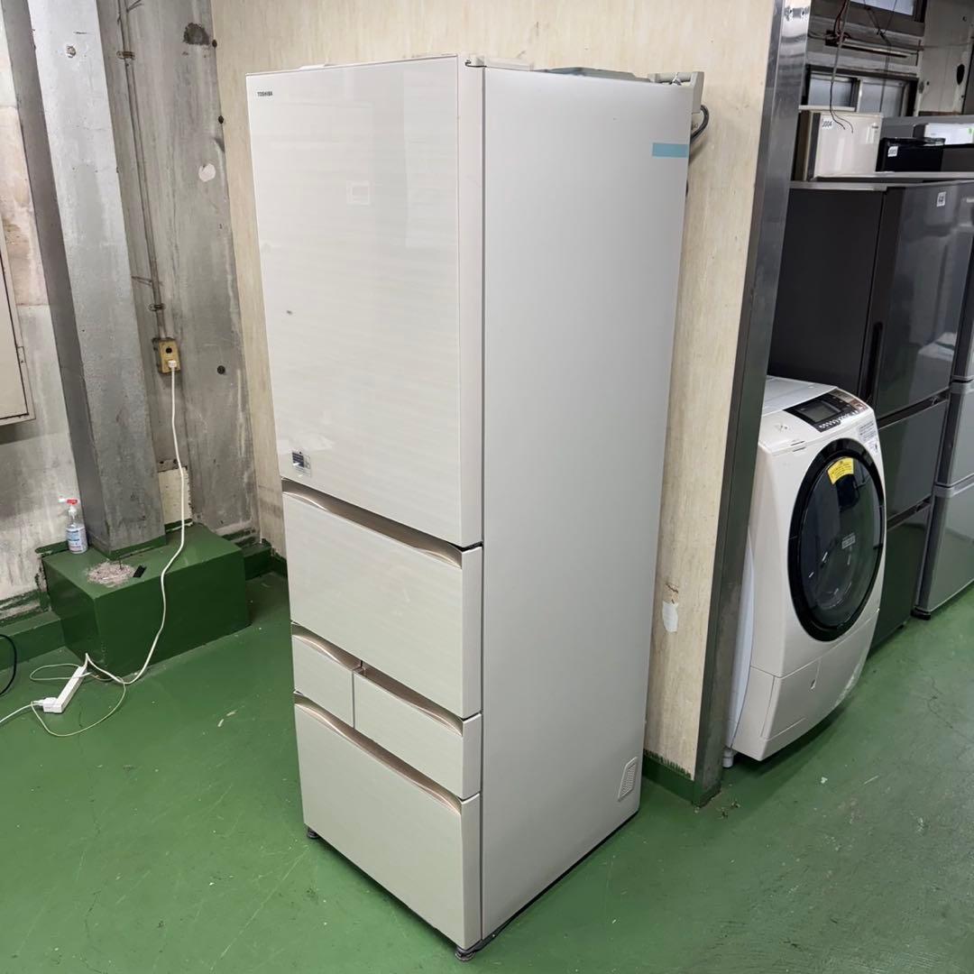 89★2018年製★東芝　冷蔵庫　大型　5ドア 自動製氷　ガラス扉　人気モデル