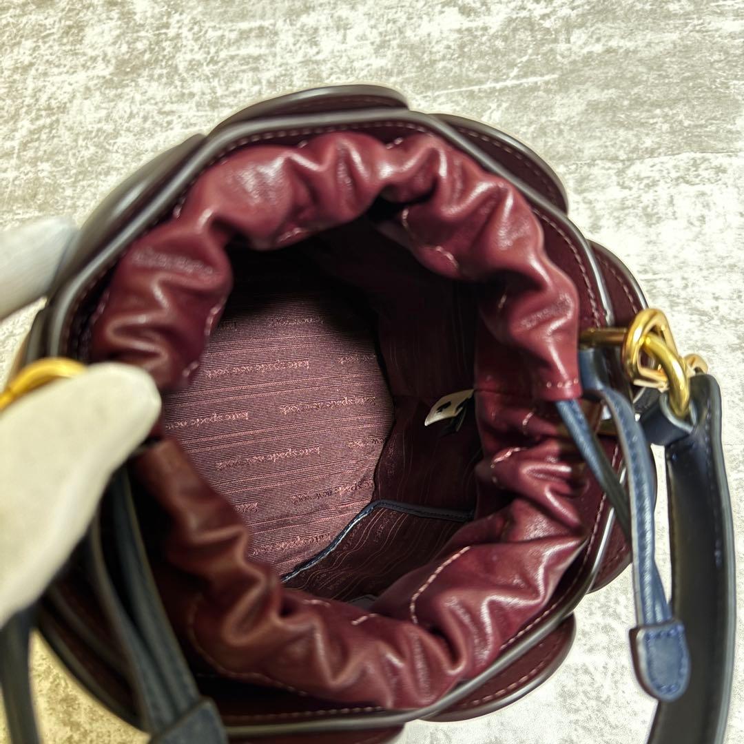 H246 美品✨ケイトスペード　ドッティ　スモール　バケット　2way マルチ