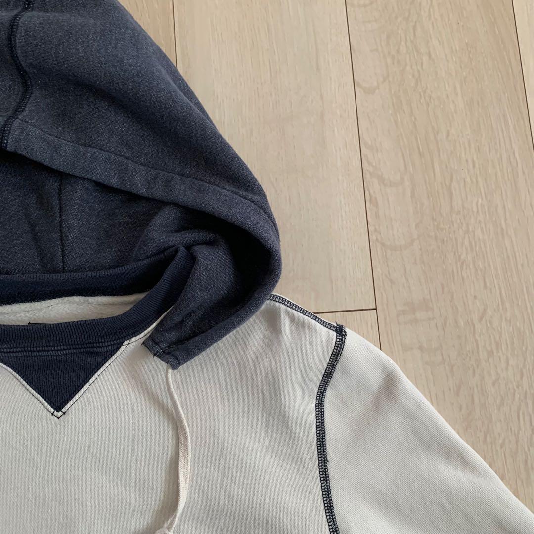 希少　RRL Ralph Lauren 後付けパーカー　2トーン　Ｓ　ステンシル