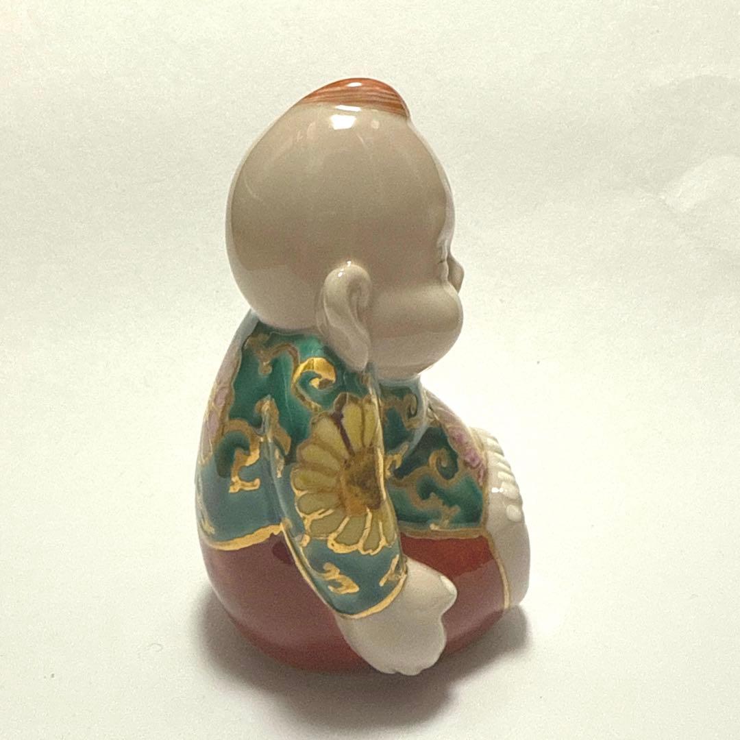 新品☆九谷焼 ビリケン 4号 唐草模様 福の神 幸運 開運 魔除け 良縁 縁起物