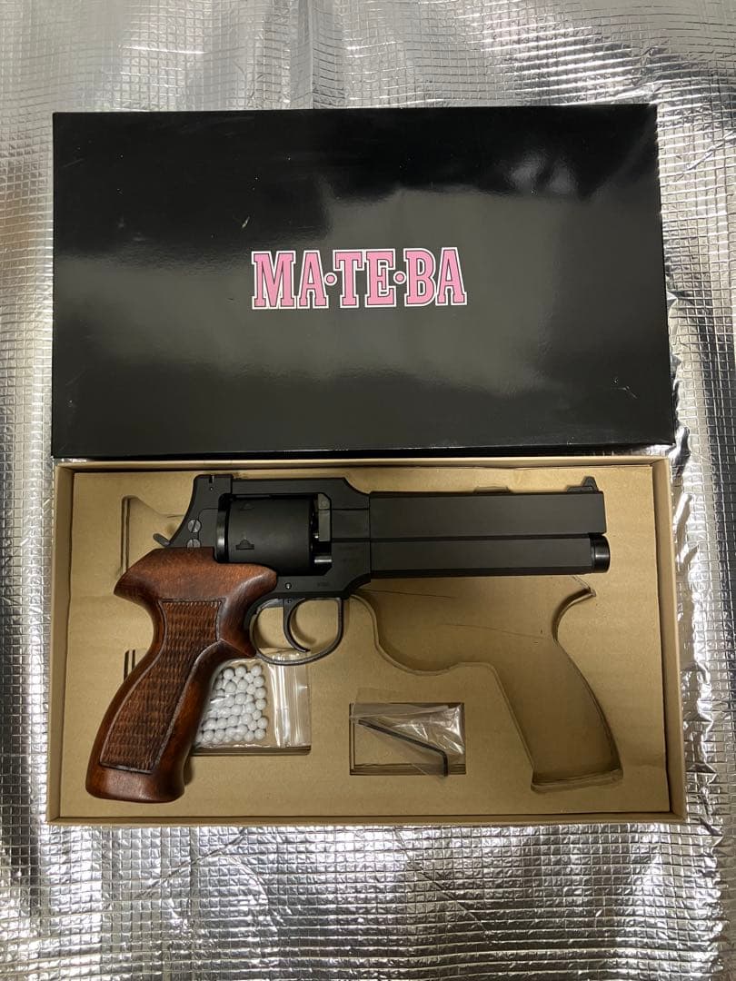 は*て様 マルシン製　マテバ　ガスリボルバー　Xカードリッジ　ブラックHW 木製