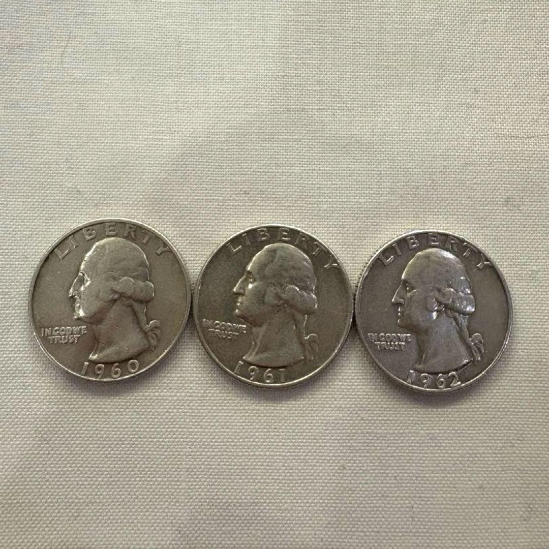 アメリカ 1957～1965 銀貨 銅貨 ワシントン 9枚