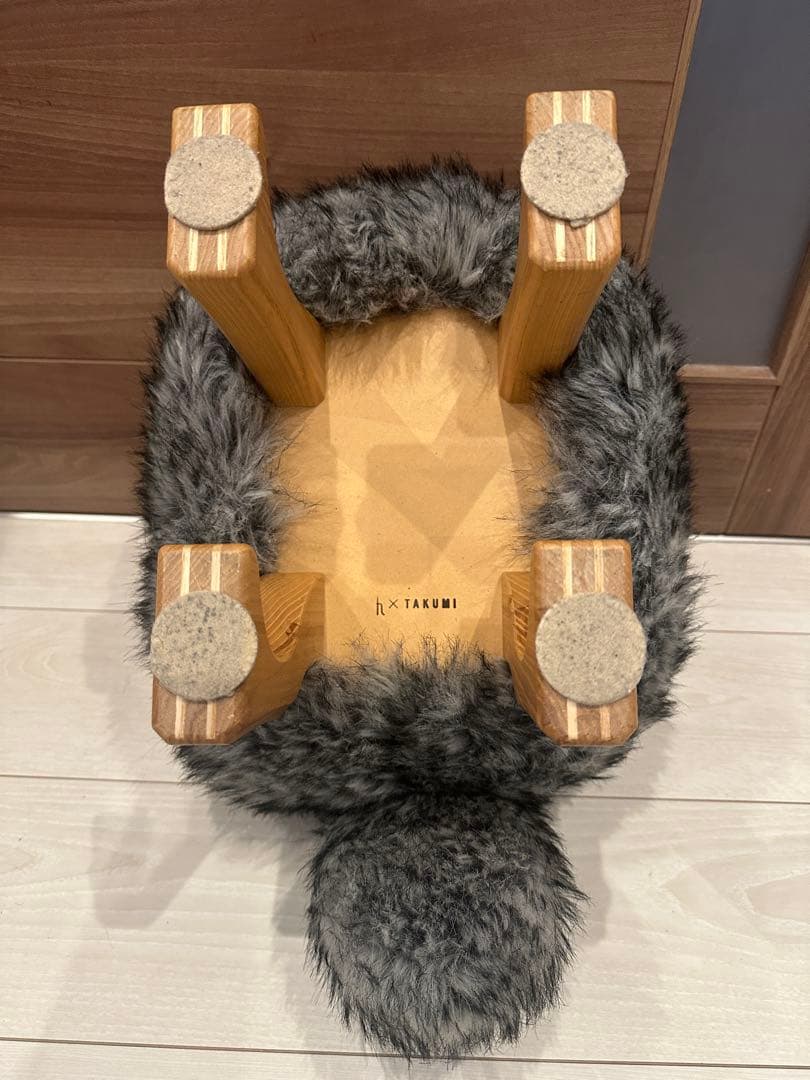 匠工芸　アニマルスツール　S ウルフグレーミックス