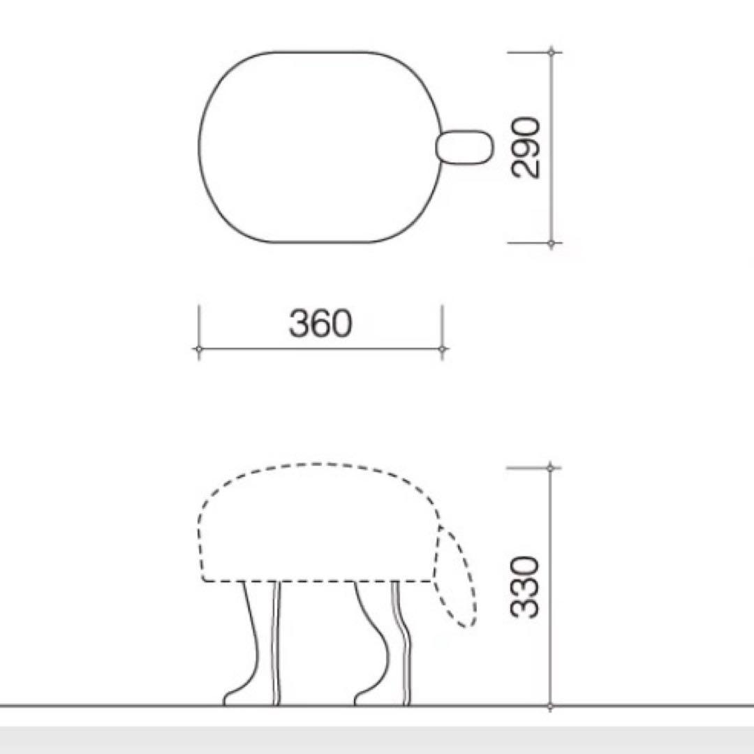 匠工芸　アニマルスツール　S ウルフグレーミックス
