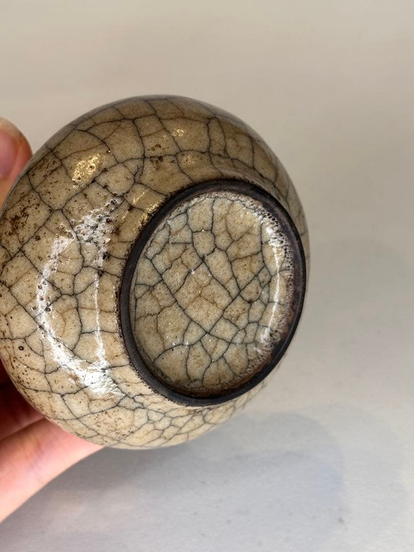 中国 宋代 哥窯 貫耳瓶 花瓶 開片釉 古陶磁 骨董品 時代物