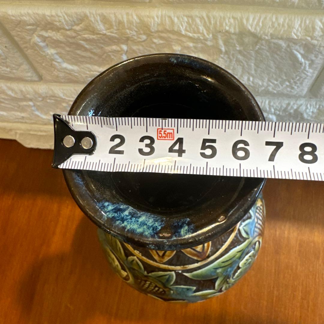 【壺屋焼】故.小橋川永弘緑釉唐草壺