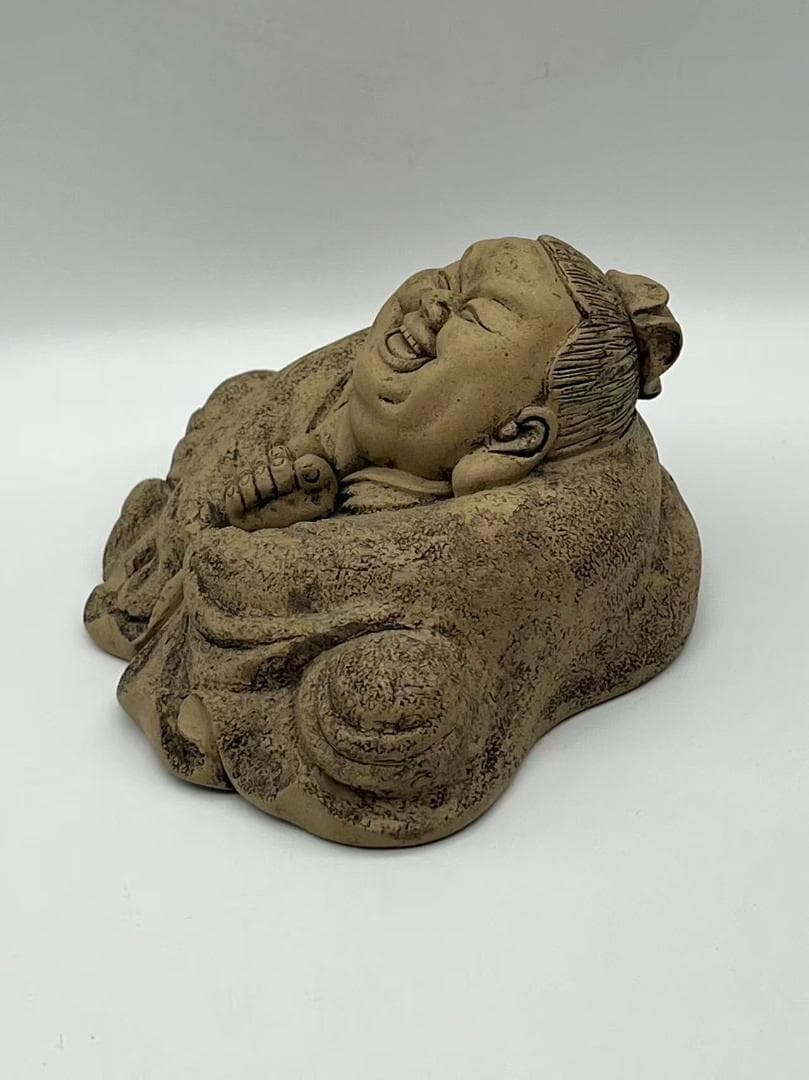 民国 紫砂布袋和尚 置物　茶道具　骨董品　唐物 中国古美術(F-178)