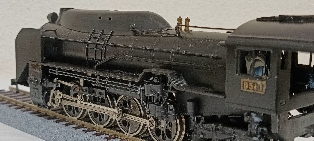 HOゲージ 天賞堂アダチ Ｄ51半流蒸気機関車、モーター交換、メンテナンス済