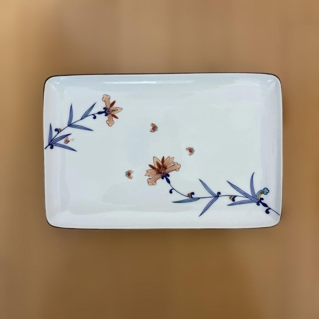 宮内庁御用達 十四代 辻常陸 染錦花唐草文 盛皿