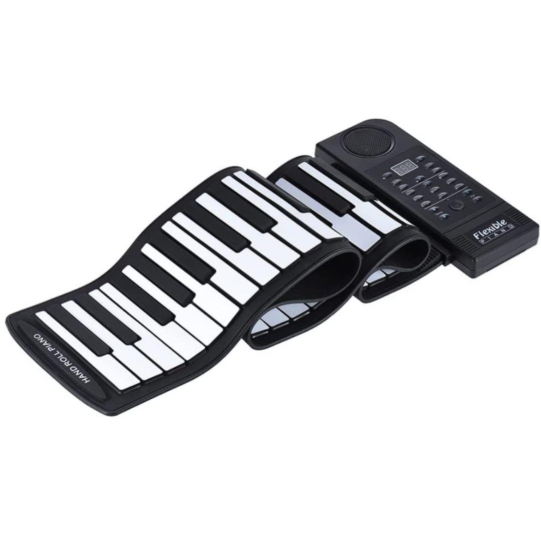 61キーロールアップピアノ電子MIDIキーボード内蔵ラウドスピーカー付ポータブル