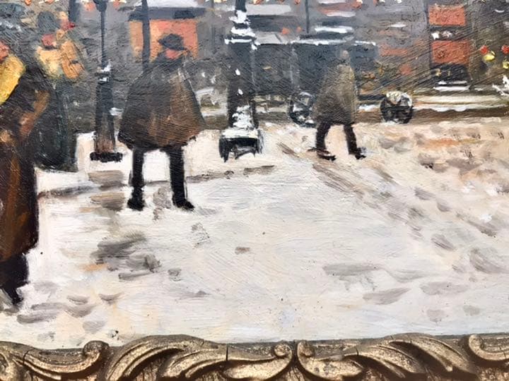 油絵原画『冬のParis』　一点物　フランス作品　　超希少❣️