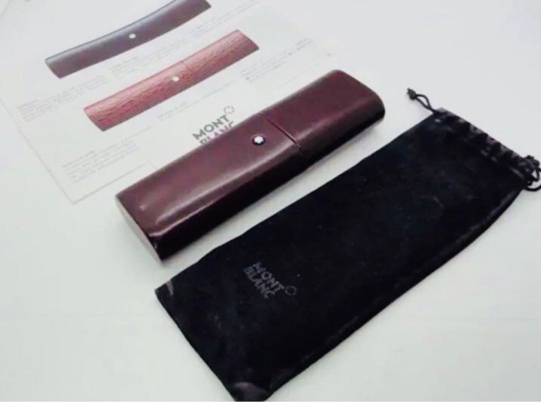 モンブラン　入手困難逸品！フローレンス製ボルドーカラーペンポーチ★専用ポーチ付