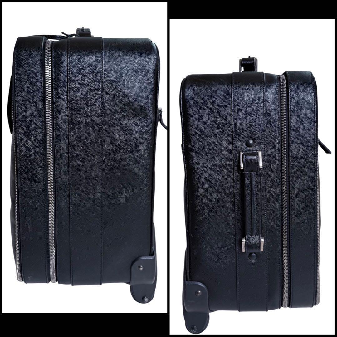 PRADA プラダ　サフィアーノレザー　三角ロゴ　スーツケース　旅行　トラベル