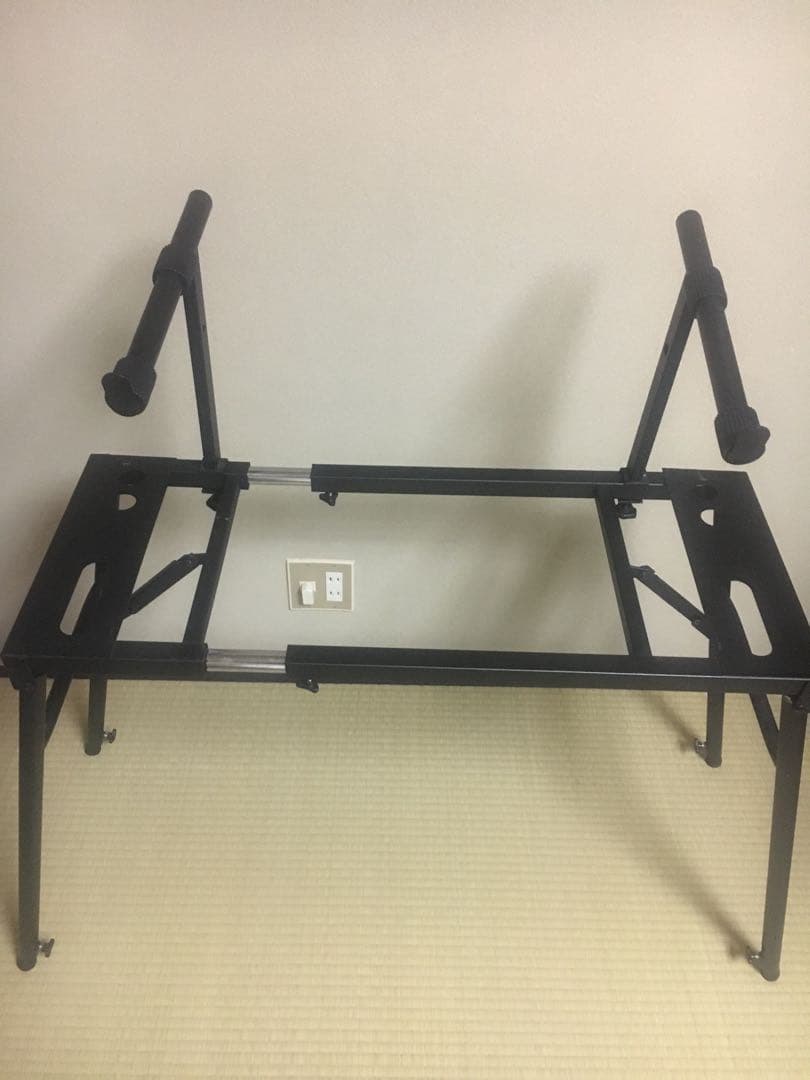 2段　キーボードスタンド ブラック 高さ横の調整可能